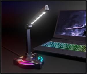 Συνεδρίαση με USB Desktop Full Karaoke Esports Μικρόφωνο 2 Ρυθμίσεις επιτραπέζιας λάμπας